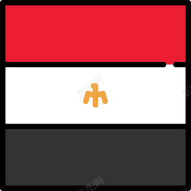 埃及国旗收藏3方形图标图标