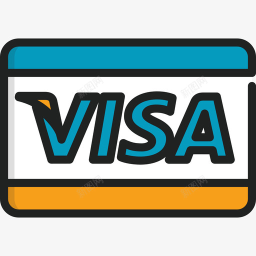 Visa信用卡3线性颜色图标svg_新图网 https://ixintu.com Visa 信用卡3 线性颜色