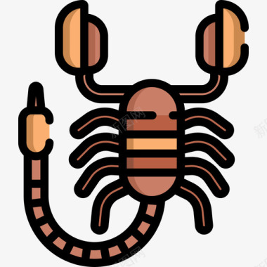 蝎子动物29线形颜色图标图标