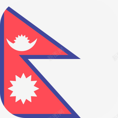 尼泊尔国际旗帜3圆形广场图标图标
