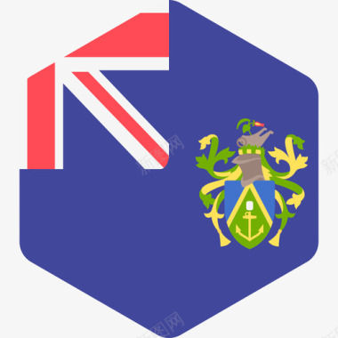 皮特凯恩群岛国际旗帜2六边形图标图标