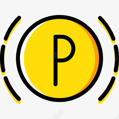 停车场汽车零件黄色图标图标