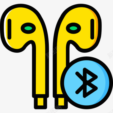 耳机音乐9黄色图标图标