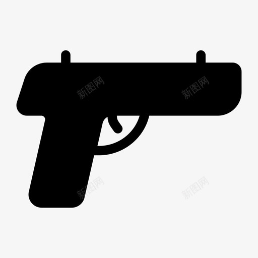 手枪游戏枪图标svg_新图网 https://ixintu.com 手枪 枪 武器 游戏 游戏符号图标 运动