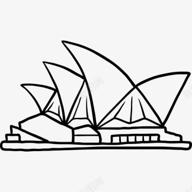 悉尼歌剧院世界纪念碑2黑色图标图标