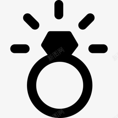 结婚戒指时尚图标图标