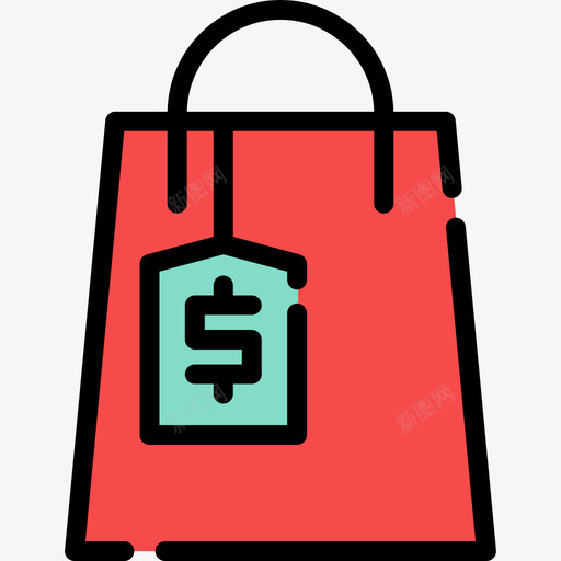 购物袋营销10线性颜色图标svg_新图网 https://ixintu.com 线性颜色 营销10 购物袋