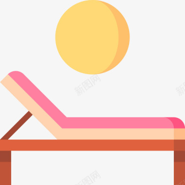 日光浴床夏季6平坦图标图标