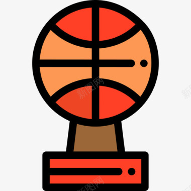 奖杯篮球队线颜色图标图标