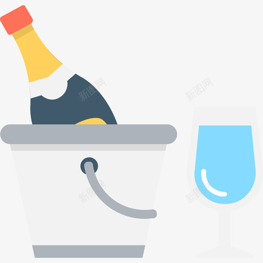 香槟派对和庆祝2平的图标svg_新图网 https://ixintu.com 平的 派对和庆祝2 香槟