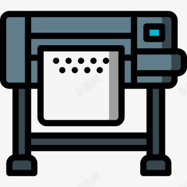 绘图仪办公设备2线颜色图标图标