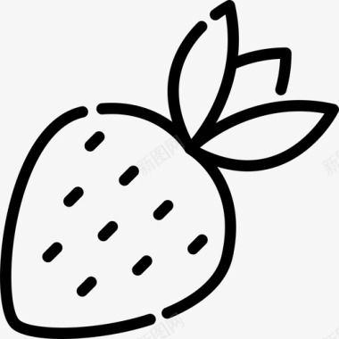 草莓夏季食品饮料3线性图标图标