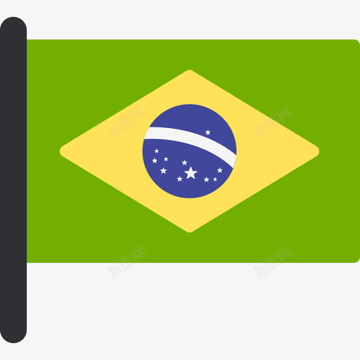 巴西国际国旗5桅杆图标svg_新图网 https://ixintu.com 国际国旗5 巴西 桅杆