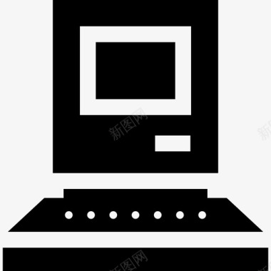 计算机复古电子填充图标图标