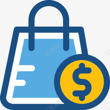 购物袋搜索引擎优化和营销4双色调图标图标