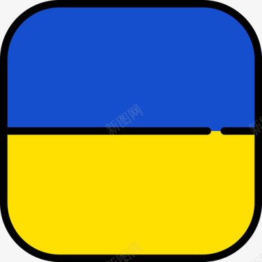 乌克兰国旗收藏6圆形方形图标图标