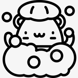 淋浴符号淋浴表情符号16线性图标高清图片
