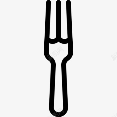 叉子厨房25直线型图标图标