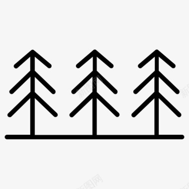 森林自然松树图标图标