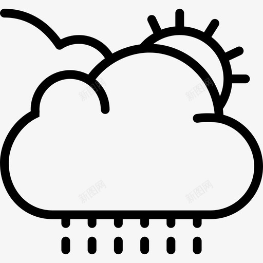 多雨57号天气线性图标svg_新图网 https://ixintu.com 57号天气 多雨 线性