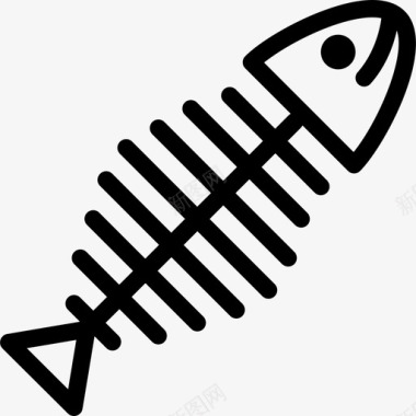 鱼骨节日庆典2线性图标图标