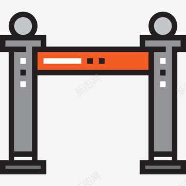 围栏博物馆8线条颜色图标图标