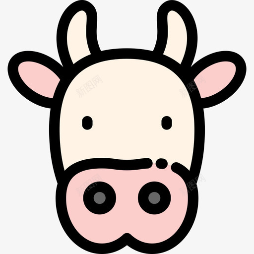 牛动物30线性颜色图标svg_新图网 https://ixintu.com 动物30 牛 线性颜色