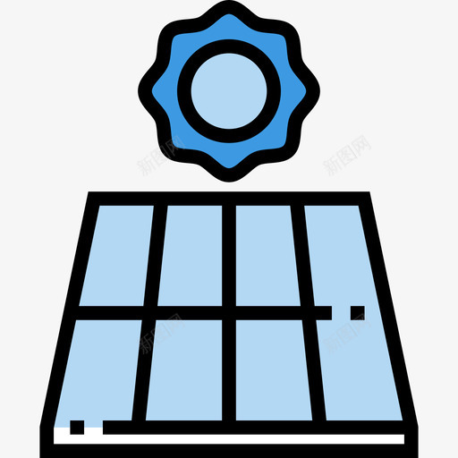 太阳能电池板家庭4线性颜色图标svg_新图网 https://ixintu.com 太阳能电池板 家庭4 线性颜色