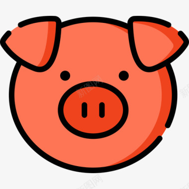 猪农场8线性颜色图标图标
