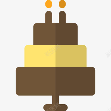 婚礼蛋糕甜点扁平蛋糕图标图标