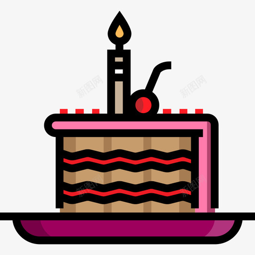 生日蛋糕食物和餐厅3线性颜色图标svg_新图网 https://ixintu.com 生日蛋糕 线性颜色 食物和餐厅3