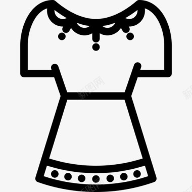 连衣裙波西米亚风格直线型图标图标