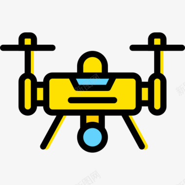 无人机tech4黄色图标图标