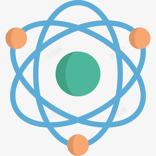 原子科学13平面图标svg_新图网 https://ixintu.com 原子 平面 科学13