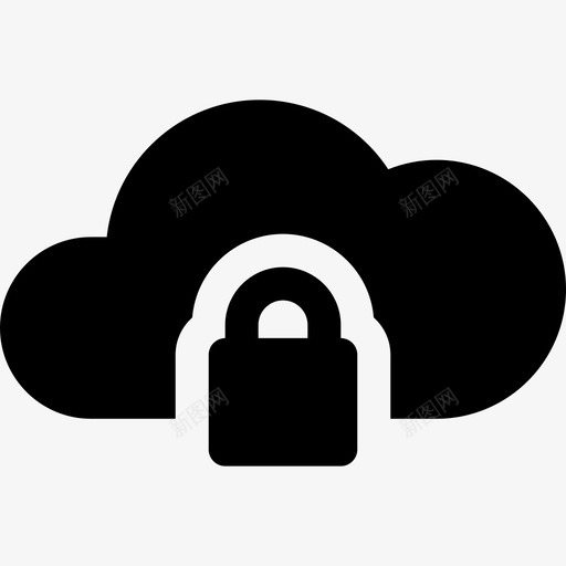 云钥匙和锁4填充图标svg_新图网 https://ixintu.com 云 填充 钥匙和锁4