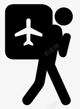 运送旅行机场运送人图标图标