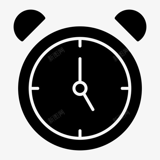 闹钟五点钟时间图标svg_新图网 https://ixintu.com 五点钟 手表 时间 闹钟