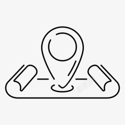 上导航放在地图上地理位置标记图标高清图片