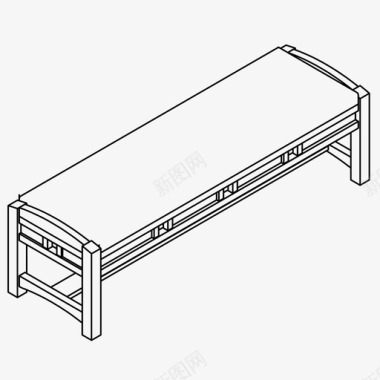 长凳公园放松图标图标