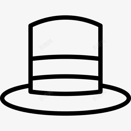 礼帽男士配件2直线型图标svg_新图网 https://ixintu.com 男士配件2 直线型 礼帽