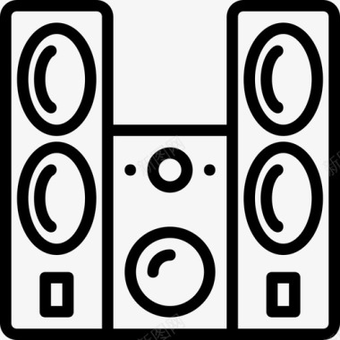 音响系统音乐6线性图标图标