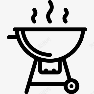 烤架厨房13线性图标图标