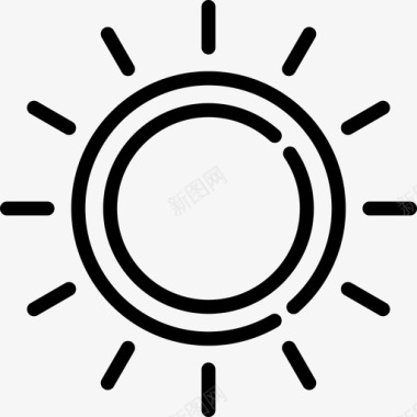 太阳52号天气直线型图标图标