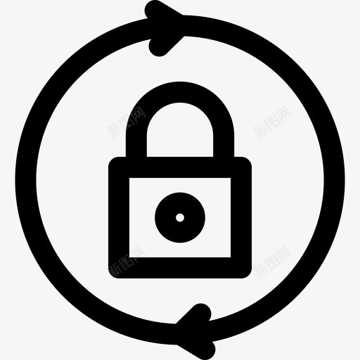 挂锁钥匙和锁3线状图标svg_新图网 https://ixintu.com 挂锁 线状 钥匙和锁3