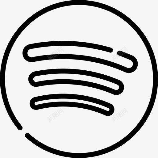 Spotify社交媒体27线性图标svg_新图网 https://ixintu.com Spotify 社交媒体27 线性