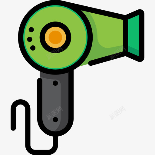 吹风机美发理发店线性颜色图标svg_新图网 https://ixintu.com 吹风机 线性颜色 美发理发店