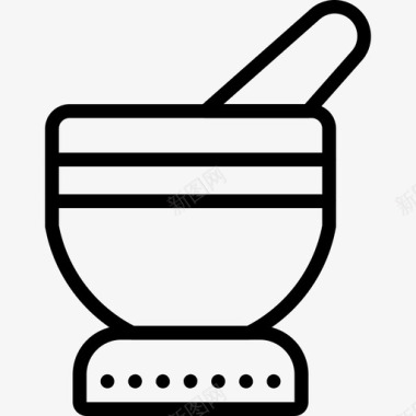 砂浆厨房物体3直线图标图标