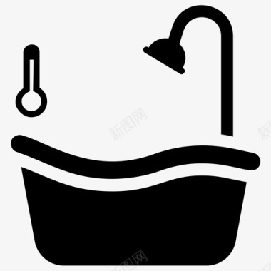 浴缸浴室按摩浴缸图标图标