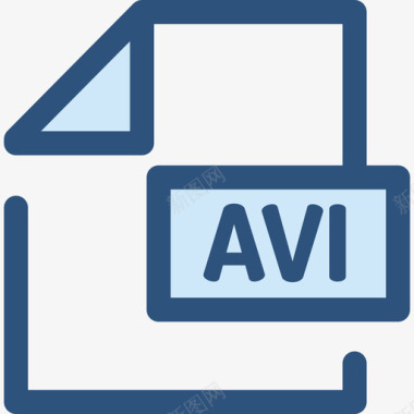 Avi文件和文件夹8蓝色图标图标