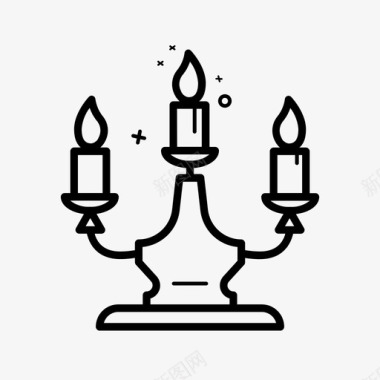 蜡烛烛台万圣节图标图标